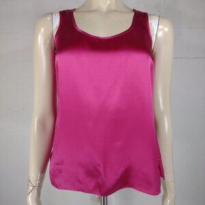 NWT Talbots pink 100% Silk sleeveless shell top tank ladies size 2 Petite